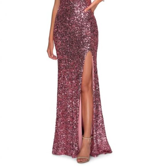 NWT La Femme 28596 Prom Dress Pink Size 12 and 10 - Picture 2 of 8